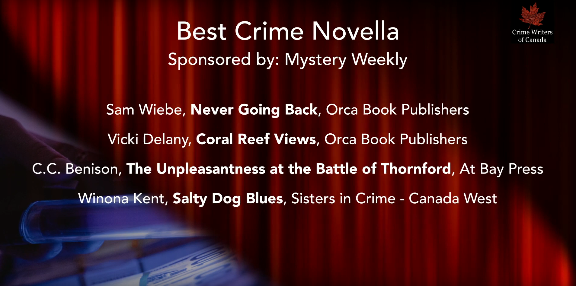 Crime Writers Of Cananda Awards 2021